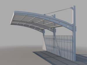 carport design with steel construction 3D Model