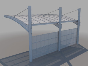 carport design with steel construction 3D Model