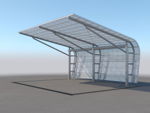 carport design with steel construction 2 3Dモデル