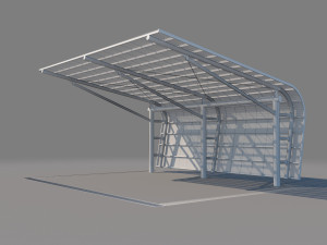 carport design with steel construction 2 3D Модель