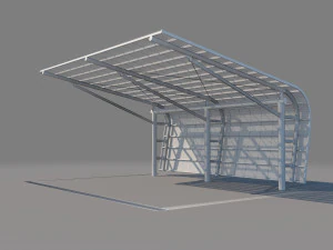 carport design with steel construction 2 3D Model
