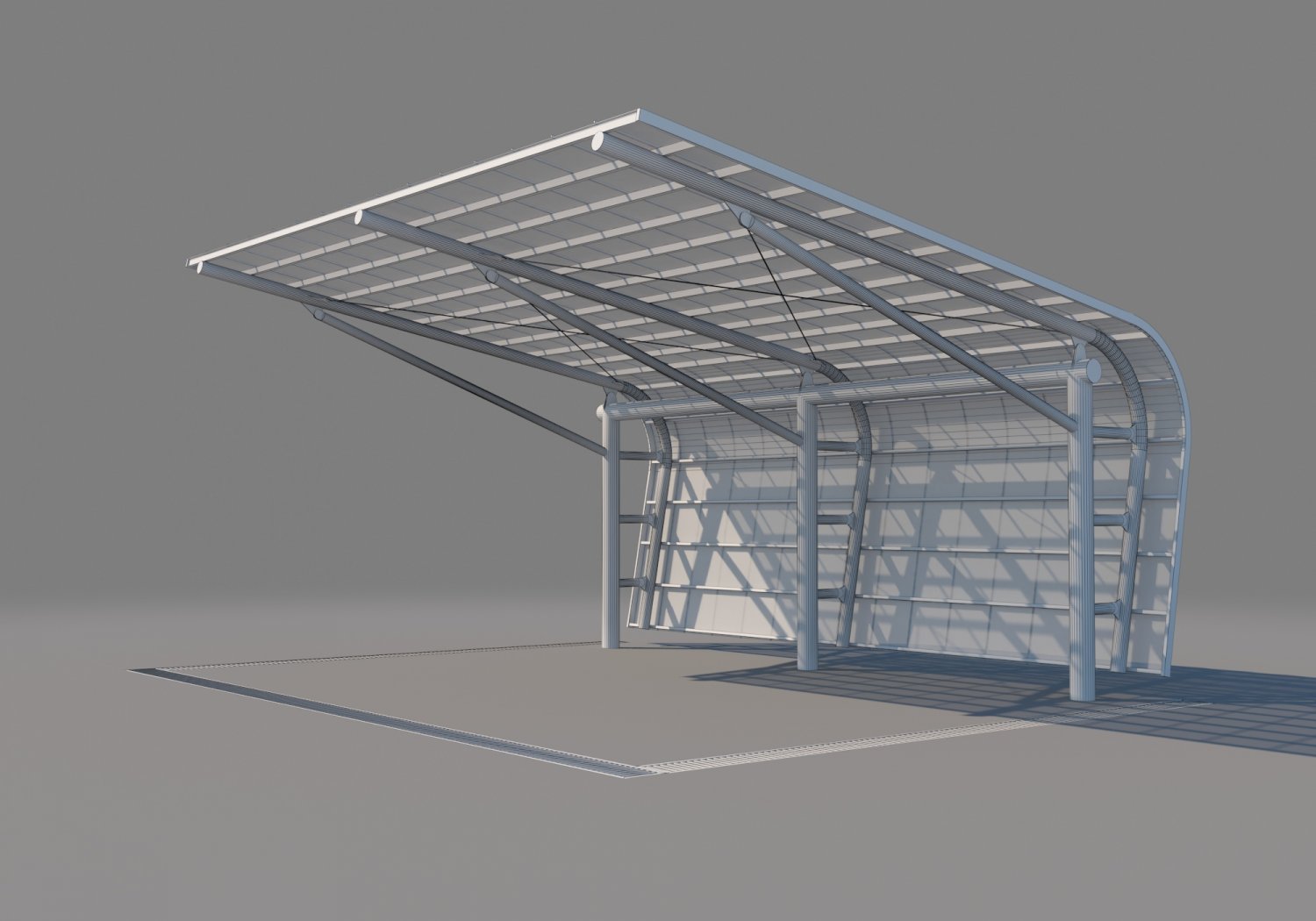 Carport Design With Steel Construction 2 3d Model In Miscellaneous 3dexport