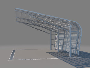 carport design with steel construction 2 3D Модель