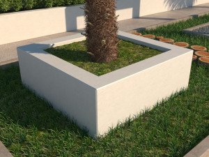 rain shower fountain in site garden design with plants 3Dモデル