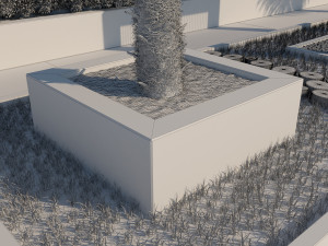 rain shower fountain in site garden design with plants 3Dモデル