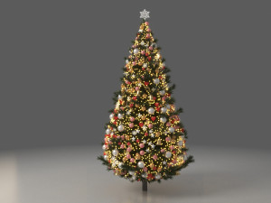 Christmas Tree With Ornaments Modelo 3D