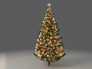 Christmas Tree With Ornaments 3D Model