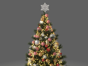 Christmas Tree With Ornaments Modelo 3D
