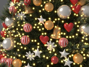 Christmas Tree With Ornaments Modelo 3D