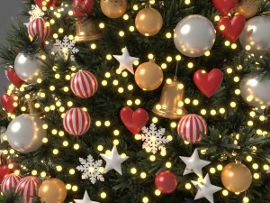 Christmas Tree With Ornaments 3D Model