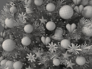 Christmas Tree With Ornaments Modelo 3D