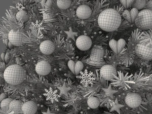 Christmas Tree With Ornaments 3D Model