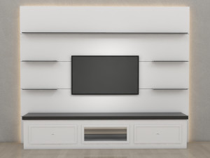 Tv Unit With Black Glasses Modelo 3D