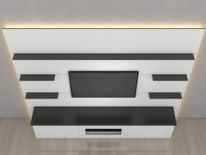 Tv Unit With Black Glasses Modelo 3D