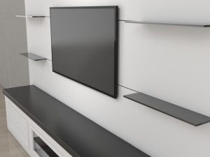 Tv Unit With Black Glasses Modelo 3D