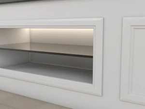 Tv Unit With Black Glasses 3D Model