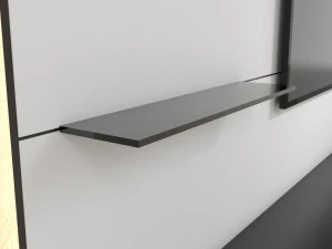 Tv Unit With Black Glasses 3D Model