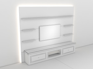 Tv Unit With Black Glasses Modelo 3D