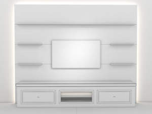 Tv Unit With Black Glasses Modelo 3D