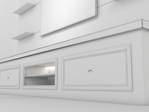 Tv Unit With Black Glasses Modelo 3D