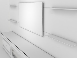 Tv Unit With Black Glasses Modelo 3D
