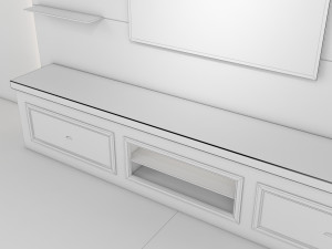 Tv Unit With Black Glasses Modelo 3D