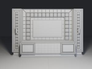 TV Unit With Fireplace 3D Model