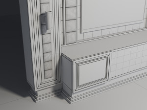TV Unit With Fireplace 3D Model
