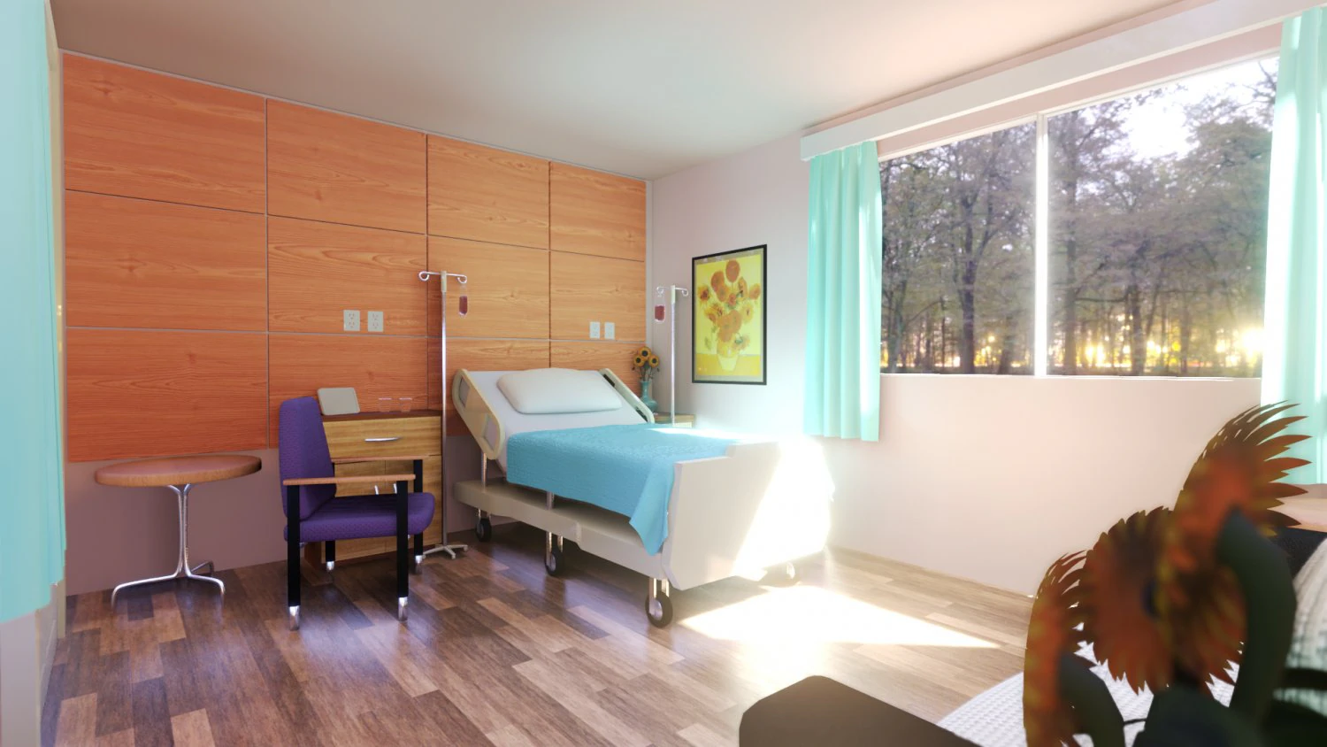 hospital room 3D Model .c4d .max .obj .3ds .fbx .stl .blend 