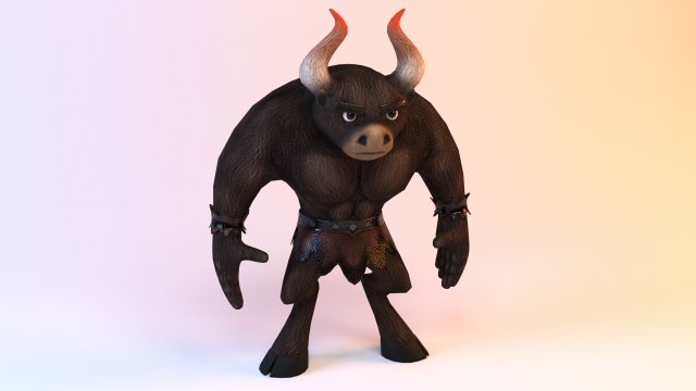 minotaur model low poly character 3D 모델 .c4d .max .obj .3ds .fbx .stl .blend 