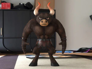 minotaur model low poly character 3D Model