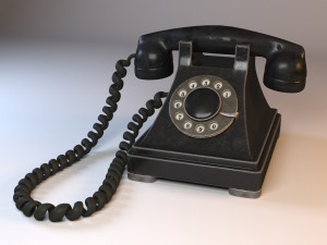 rotary old phone with materials 3D Model