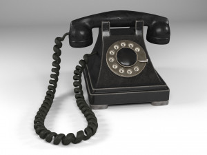 rotary old phone with materials 3D Model