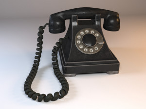 rotary old phone with materials 3D Model