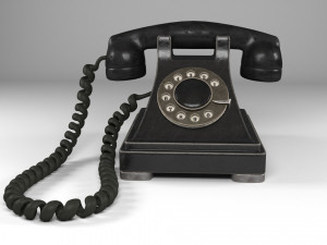 rotary old phone with materials 3D Model