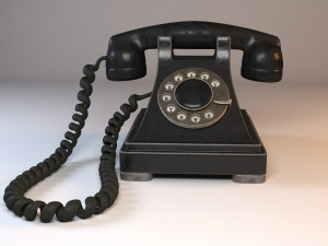rotary old phone with materials 3D Model