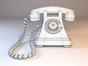 rotary old phone with materials 3D Model