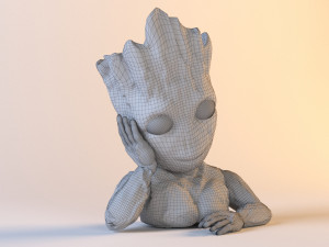 groot flower pot Model 3D