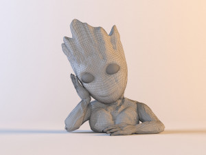 groot flower pot Model 3D