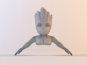 groot flower pot Model 3D