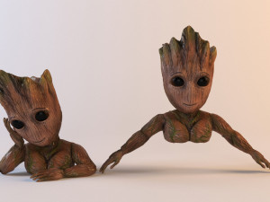 groot flower pot Model 3D