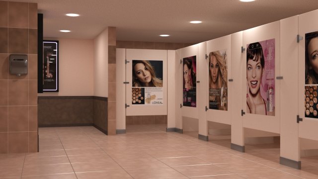 public bathroom 3D Модель .c4d .max .obj .3ds .fbx .stl .blend 