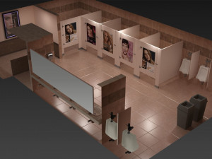 public bathroom 3D Модель