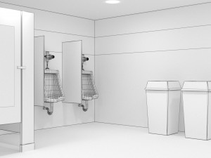public bathroom 3D Модель