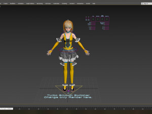 anime girl low poly character rigged with clothes low-poly 3D 모델
