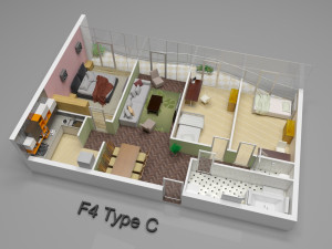 3d plan house 3D मॉडल