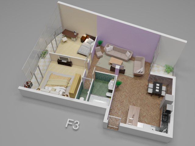 3d plan house 3D मॉडल .c4d .max .obj .3ds .fbx .stl .blend 