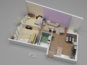 3d plan house 3D मॉडल