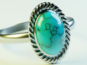 un anello con una pietra preziosa Modello 3D