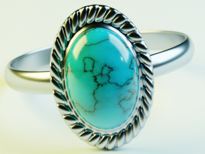 a ring with a precious stone 3D Model